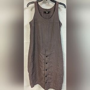 Linen Brown Midi Dress Sz. S